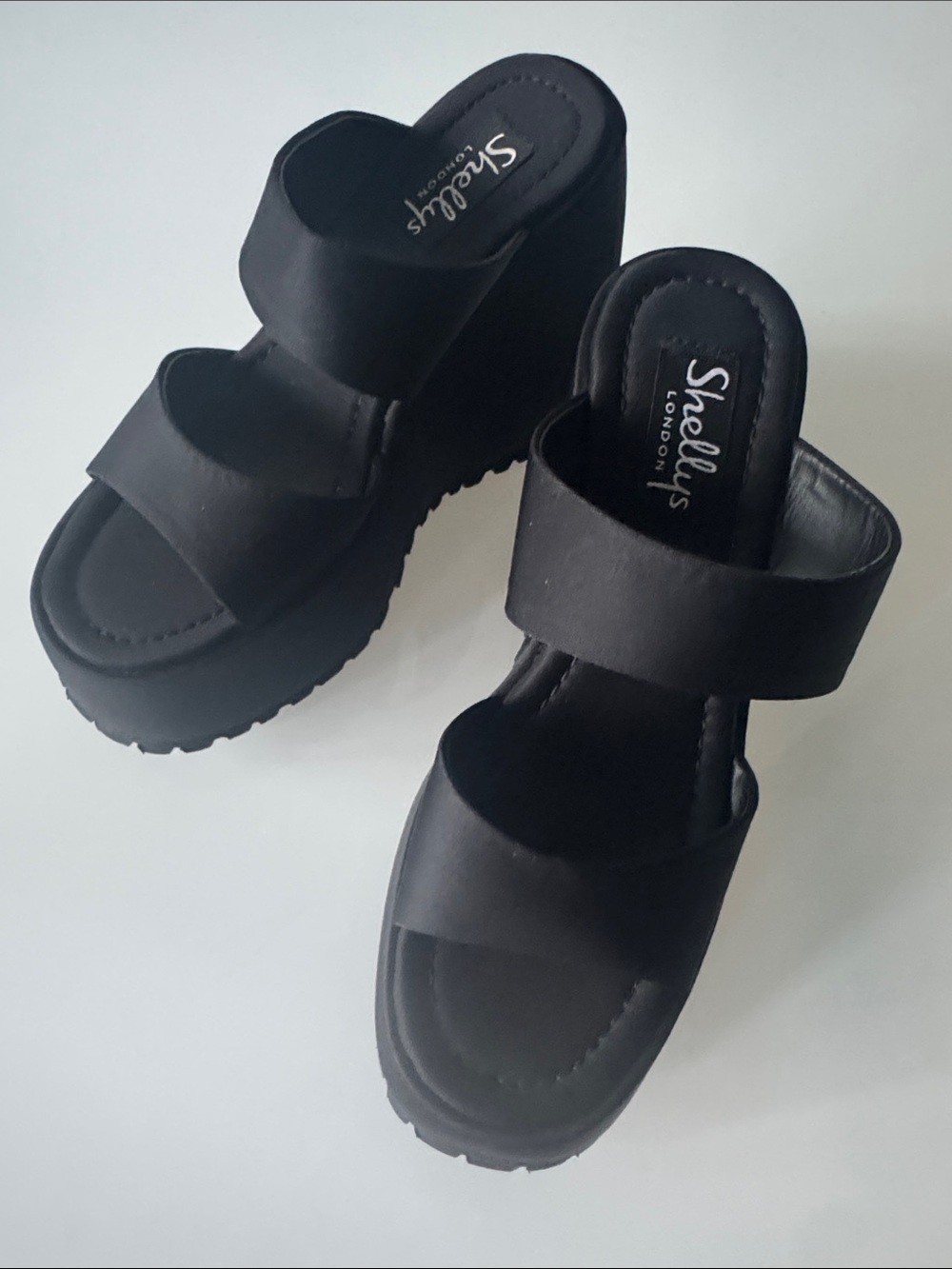 Dolls Kill Shellys London Gabriella Platform Wedge Mules Black Size 6 (EU 37) - Picture 6 of 14